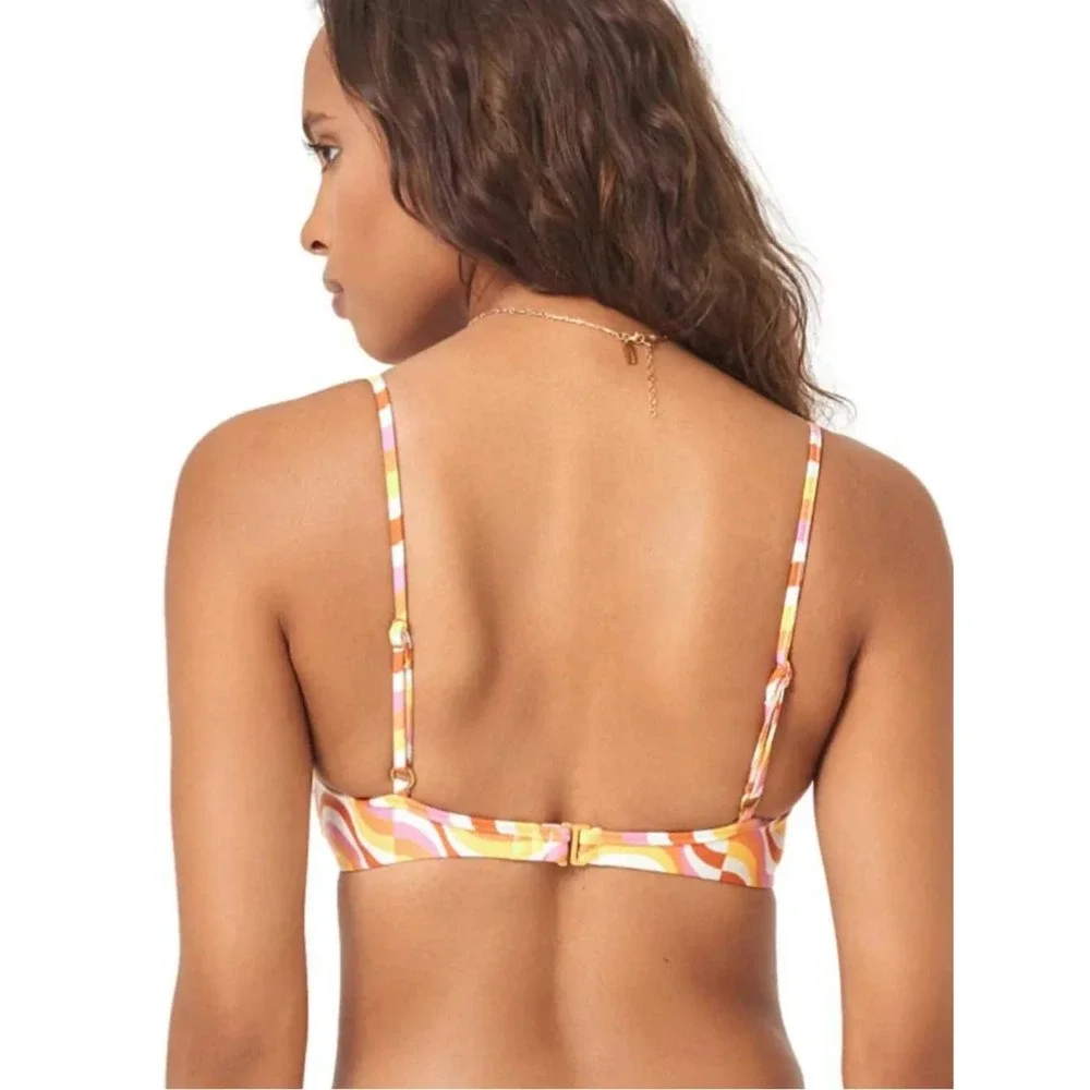 L*Space Helena Top By The Waves Retro Bikini Swim Small NEW 70s Resortwear Boho